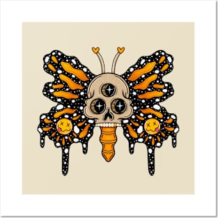 Skully butterfly Posters and Art